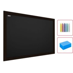 Tabule černá křídová v dřevěném černém rámu 70x50 cm-výhodný set s příslušenstvím