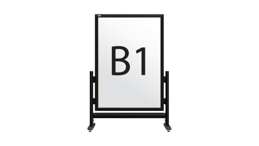 Obojstranný reklamný stojan B1 v čiernom hliníkovom ráme