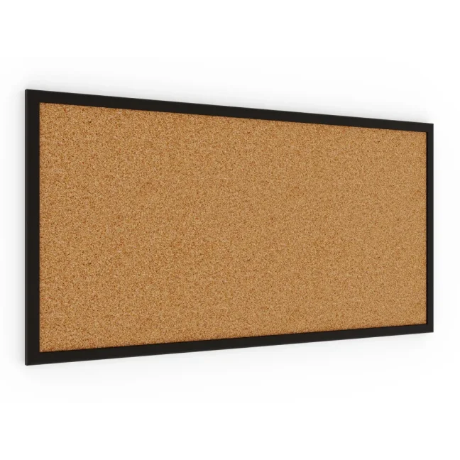 Korková tabuľa 80x40 cm lakovaný drevený rám ČIERNY