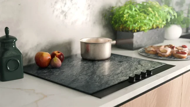 Sklenená ochranná doska GRANIT / SKALA / KAMEŇ 60 × 52 cm – kuchynská doska na krájanie, ochranná doska, sklenený podnos