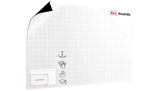 Magnetická fólie se čtverečkovým potiskem – stíratelná, 145×95 cm,