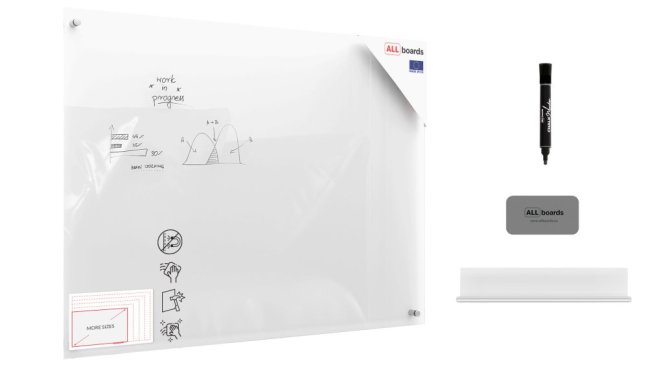 Skleněná nemagnetická tabule TRANSPARENTNÍ 120×90 cm