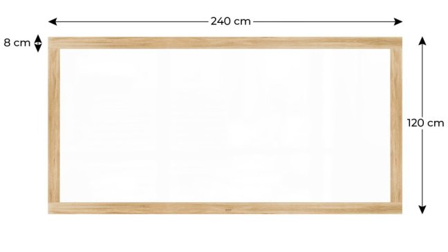 Magnetická tabuľa PREMIUM 240x120 cm v ráme vo farbe duba