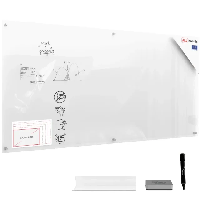 Skleněná nemagnetická tabule TRANSPARENTNÍ 200×100 cm