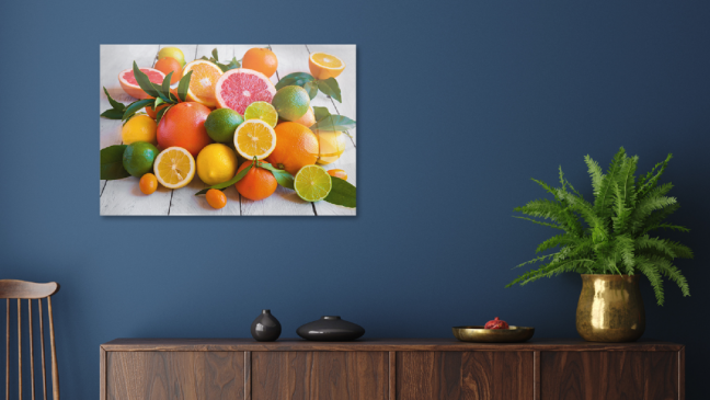 Skleněná magnetická tabule- dekorativní obraz CITRUSY 60x40 cm