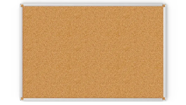 Korková nástěnka v hliníkovém rámu 90x60cm