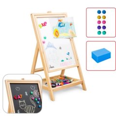 Allboards,Dřevěná, otočná křídová tabule na kreslení pro děti, magnetická, výška 79 cm