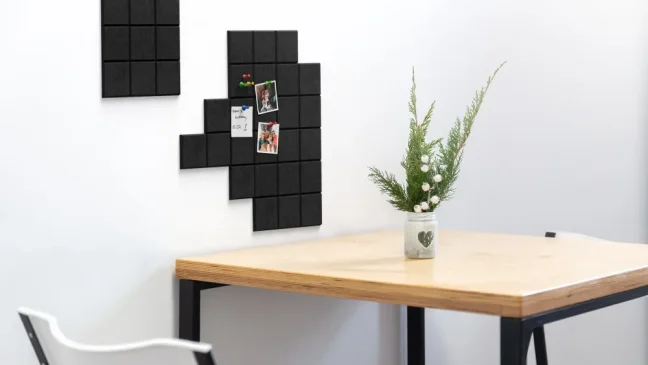 Filcové nástěnné panely 30×30 cm černé – 6 ks