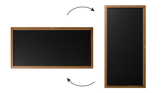Voděodolná magnetická křídová tabule 120 × 60 cm v dřevěném rámu KLASICKÁ HNĚDÁ