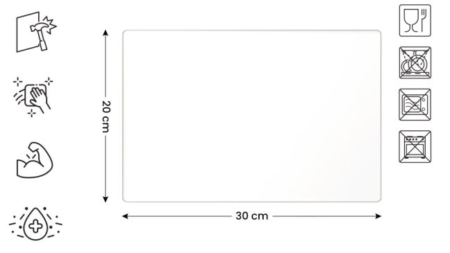 Sklenená doska na krájanie BIELA 30 × 20 cm-KOPIE