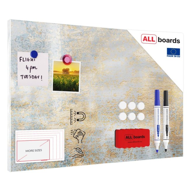 Magnetická tabule METALboards zlatý beton 60x40 cm