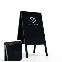 Allboards Reklamní áčko s křídovou tabulí 118x61 cm - voděodolné černý rám