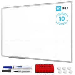 Biela popisovacia magnetická tabuľa 120x80 cm v hliníkovom ráme + sada príslušenstva – TM IDEA® séria Flex