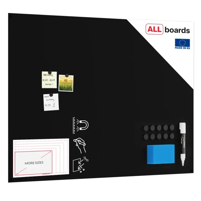 Bezrámová magnetická kriedová tabuľa magnetický panel SLIMboard 120x90 cm + PRÍSLUŠENSTVO ZADARMO