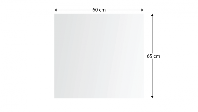 Sklenená kuchynská doska BIELA – 60x65 cm – vhodná za varnú dosku