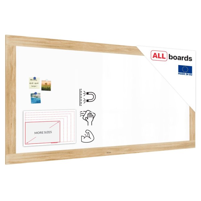 Magnetická tabule PREMIUM 200x100 cm v rámu v barvě dubu