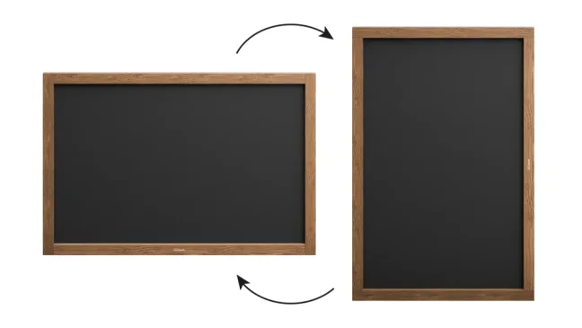 Allboards tabuľa čierna kriedová v drevenom ráme 90x60 cm