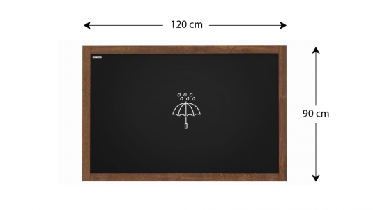 Allboards tabuľa čierna kriedová v drevenom ráme 120x90cm vodeodolná