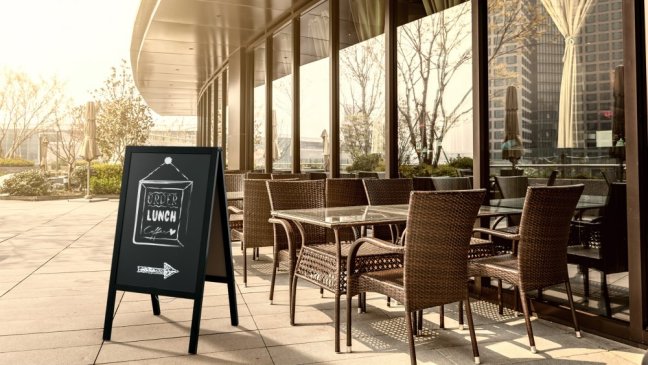 Allboards reklamné áčko s kriedovou tabuľou 118x61 cm - čierné