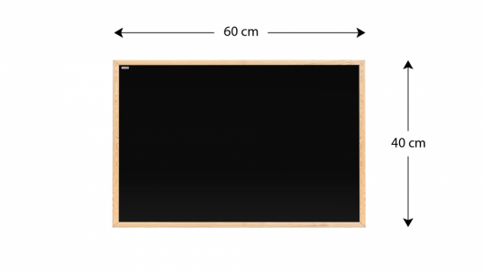 Allboards tabuľa čierna kriedová v drevenom ráme 60x40 cm