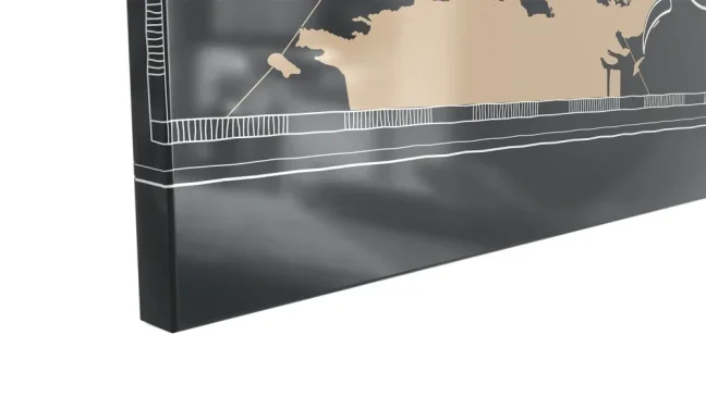 Allboards magnetická bezrámová kovová tabuľa s potlačou 120x90cm – mapa sveta