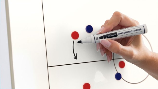 Taktická tabule flipchart FOTBAL 100x70 cm – magnetická bílá tréninková tabule