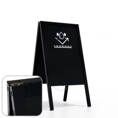Allboards Reklamné áčko s kriedovou tabuľou 118x61 cm - vodeodolné čierný rám