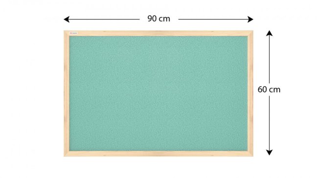 ALLboards korková tabule v dřevěném rámu 90x60 cm- MINT