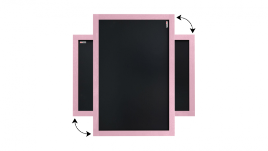 Tabule černá křídová v růžovém dřevěném rámu 90x60 cm
