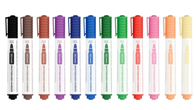 Sada popisovačov na suché mazanie ALLboards – 1 x 12 farieb – 12 ks