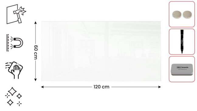 Sklenená tabuľa 120x60 ALLboards CLASSIC