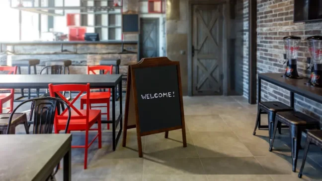 Allboards reklamné áčko s kriedovou tabuľou 100x50 cm - ozdobný horný rám