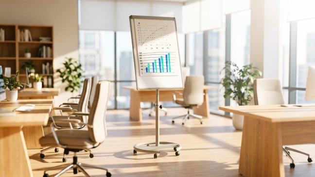 Mobilní magnetický flipchart se stíratelným povrchem 100 × 70 cm stříbrný