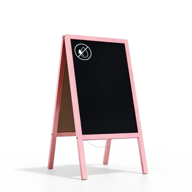 Allboards reklamné áčko ružovej farby s kriedovou tabuľou 118x61 cm