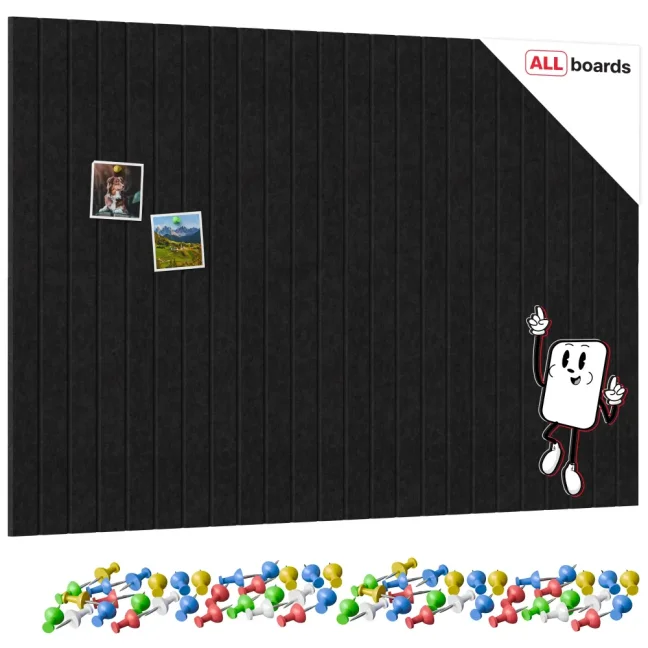 Filcové panely na stenu 120×80 cm čierne