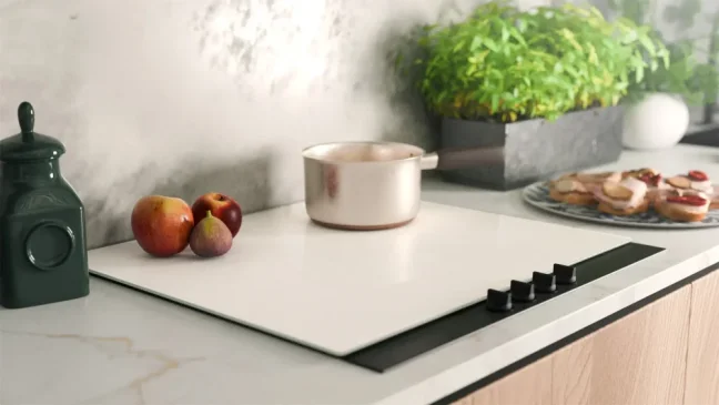 Skleněná kuchyňská deska BÍLÁ 60x52 cm - krájecí, ochranná deska