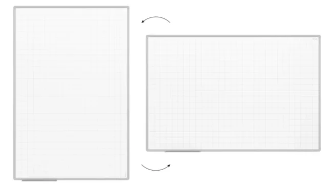 Suchostierateľná tabuľa 150×100 cm s hliníkovým rámom, magnetickou fóliou (mriežka)