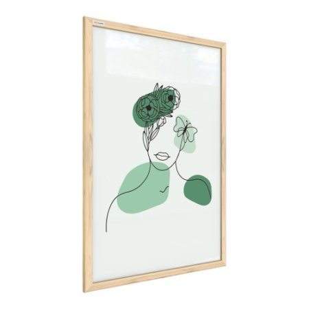 Magnetický obraz- portrét ženy zelený č.2 60x40cm v přírodním dřevěném rámu