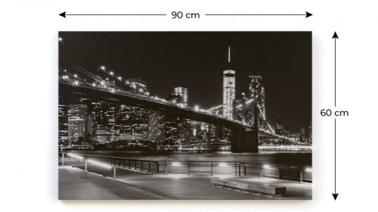 Obraz  Brooklynský most v noci  90x60 ALLboards CANVAS