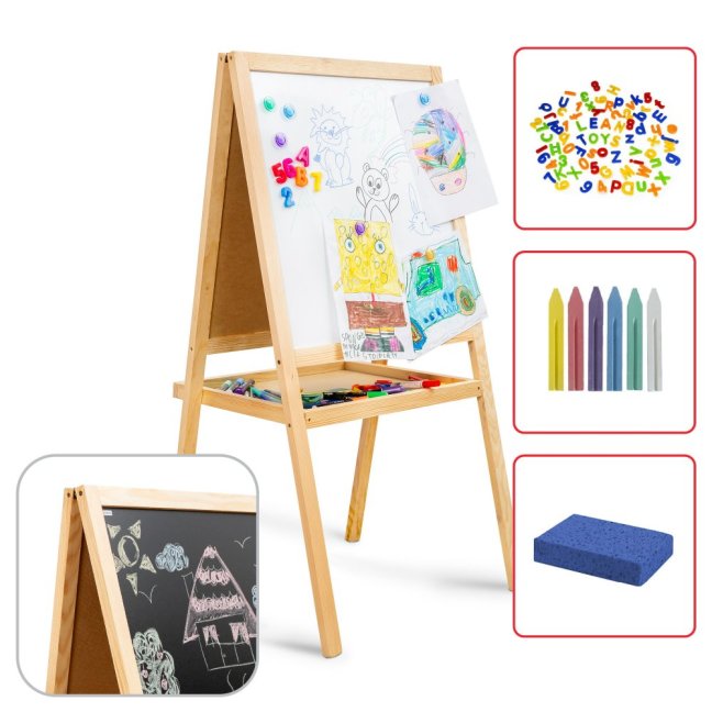 Detská obojstranná tabuľa - kriedový a magnetický povrch 120 cm