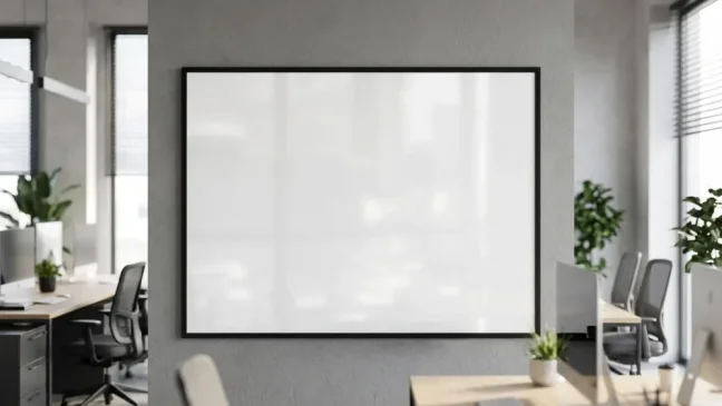 Magnetická suchostierateľná tabuľa biela 120 × 90 cm – čierny drevený rám