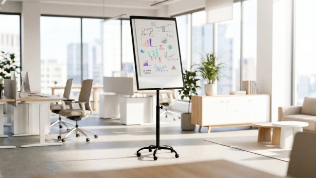 Mobilní magnetický flipchart se stíratelným povrchem na kolečkách 100 × 70 cm černý