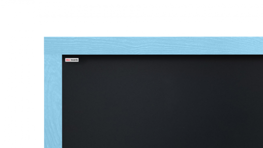 Křídová nemagnetická tabule s dřevěným modrým rámem 90x60 cm+ dřevěný bukový stojan