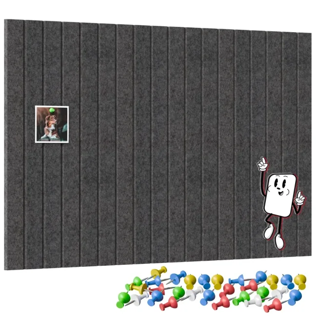 Filcové panely na zeď 90×60 cm tmavě šedé