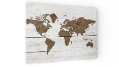 Magnetická tabuľa METALboards, mapa sveta vo svetlých farbách  60x40 cm