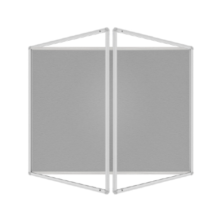 Textilní šedá vitrína v hliníkovém rámu - 150x100 cm