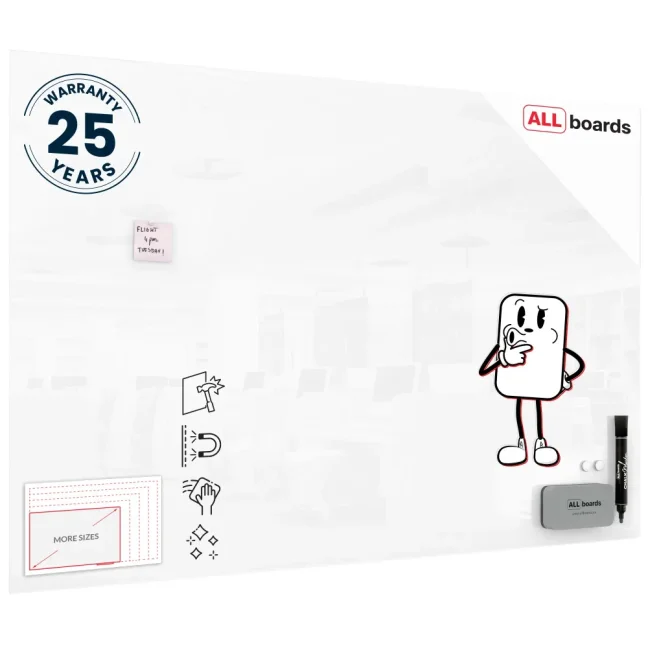 Skleněná tabule 150x100 ALLboards PREMIUM SUPERWHITE