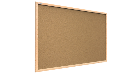 Korková tabule s dřevěným rámem 90x60 cm+ dřevěný bukový stojan