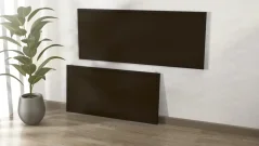 Korková tabule, černá barva korku, 100x40 cm, lakovaný dřevěný rám, ČERNÁ