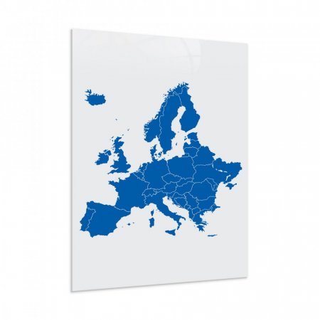 Skleněná magnetická tabule s potiskem mapy Evropy, 160x102 cm